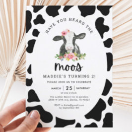 Invitation Avez-Vous Entendu Le Moos Cow Girl 2e anniversaire