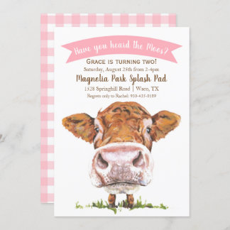 Invitation Avez-Vous Entendu L'Invitation Moos Cow Pink