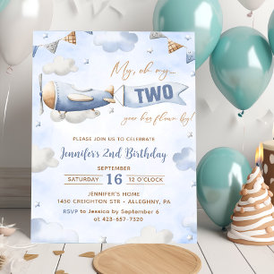 Invitation Avion Oh My Time Flies Voyage 2e Anniversaire