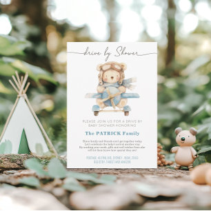 Invitation Avion Teddy Bear   Baby shower par courrier