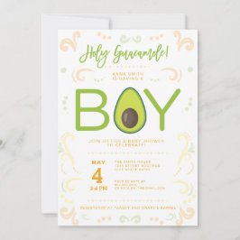 Invitation Avocado Baby shower Boy Guacamole Parti Taco