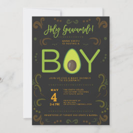 Invitation Avocado Baby shower Boy Guacamole Parti Taco