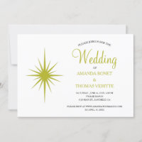 Avocado Green Starburst Mariage du milieu du siècl