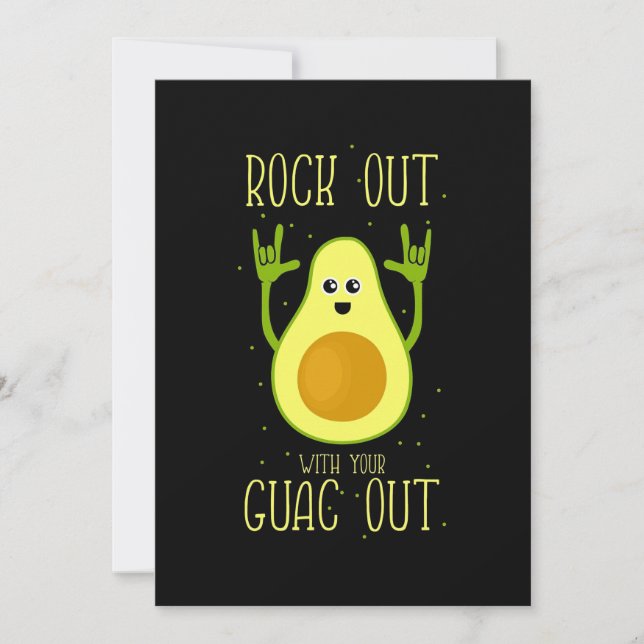 Invitation Avocado Rock Out With Your Guac Out (Devant)