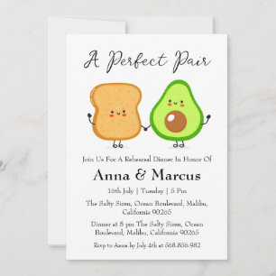 Invitation Avocado & Toast un parfait dîner de mariée en coup
