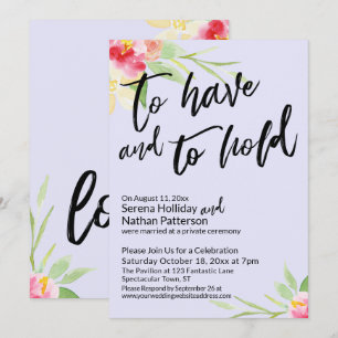 Invitation Avoir et Tenir Fleurs Aquarelle Lavande