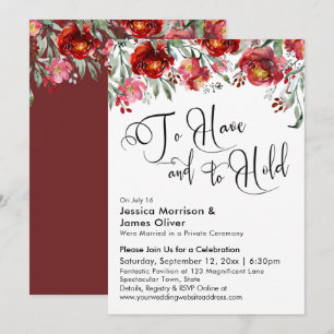 Invitation Avoir et tenir la typographie Bourgogne Rouge Flor