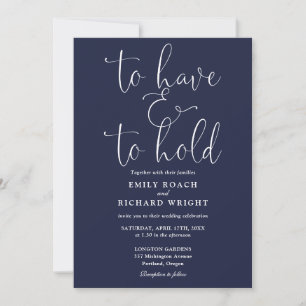 Invitation Avoir Et Tenir Le Code QR Marine Mariage Bleu