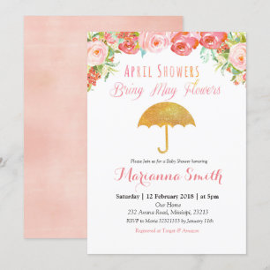 Invitation Avril Douche Apporte Mai Fleurs Invitation.