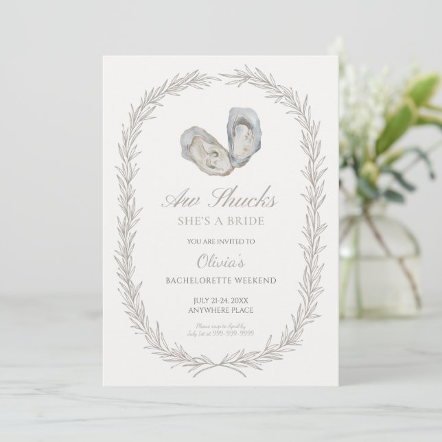Invitation Aw chope son itinéraire de bachelorette mariée (Debout devant)