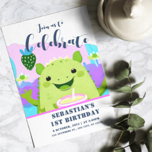 Invitation Axolotl Lait à boire 1er anniversaire
