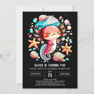 Invitation Axolotl Online Pastel Anniversaire