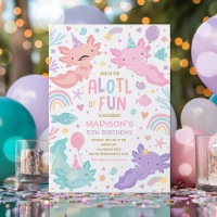 Axolotl Pink Girl Party Alotl Amusants Anniversair