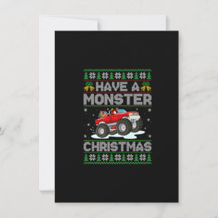 Invitation Ayez Un Monster Noël Vilain Monster Camion Xmas P
