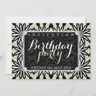 Invitation Aztec Daisies Moderne Fun Anniversaire