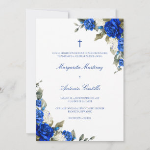 Invitation Azul Real Invitacion de Boda Cristiana Mariage