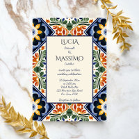 Azulejo bleu Talavera vintage mariage mexicain