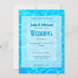 Invitation Azur Turquoise Bleu Réflexion d'eau Minimalisme