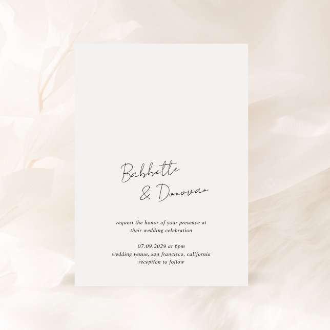 Invitation Babbette minimaliste Mariage moderne (Créateur téléchargé)