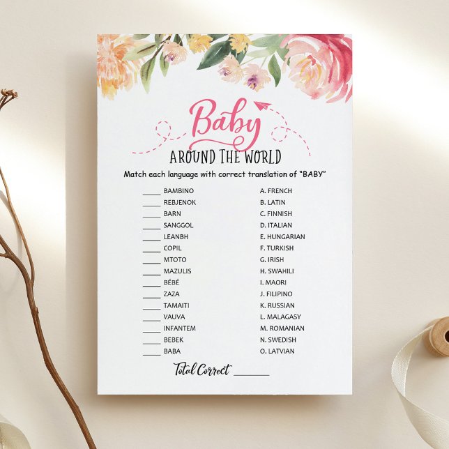 Invitation Baby Around World avec Baby shower CardAnswers (Créateur téléchargé)