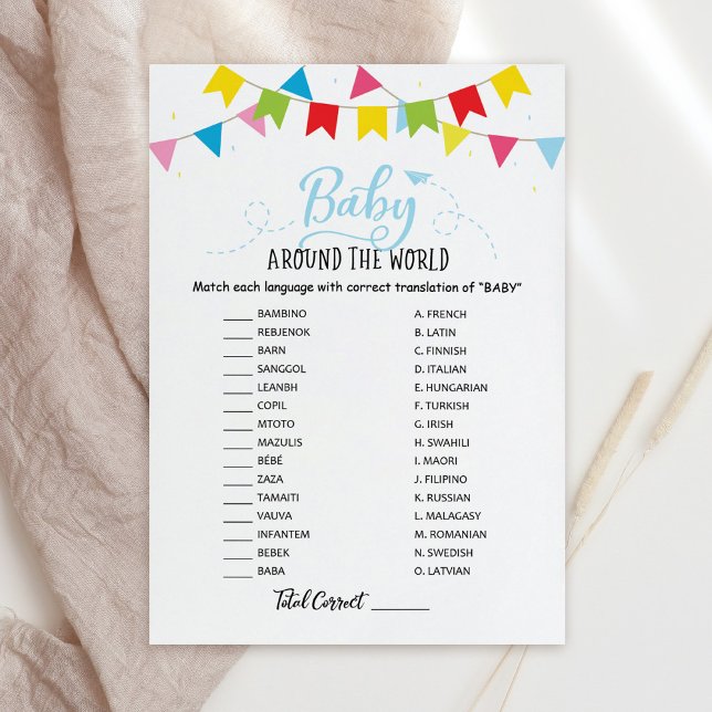Invitation Baby Around World avec Baby shower CardAnswers (Créateur téléchargé)