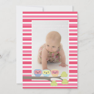 Invitation Baby Baptism Christening Pink Owens Photo Invitati