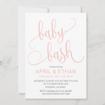 Invitation Baby Bash, Invitation de douche pour le