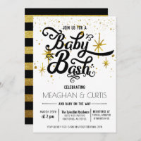 Invitation Baby Bash | Noir, Blanc et Or