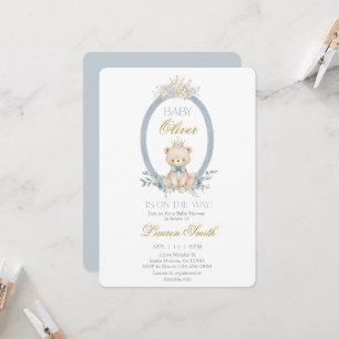 Invitation Baby Bear Baby Shower Garçon