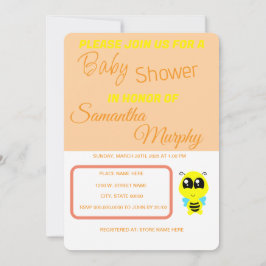 Invitation Baby Bee | Invitación de Baby Shower