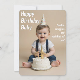Invitation Baby Birthday Card for Instant Download