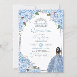 Invitation Baby Blue Cinderella Quinceanera Princess Annivers