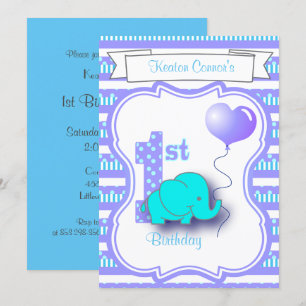 Invitation Baby Boy 1er anniversaire fête