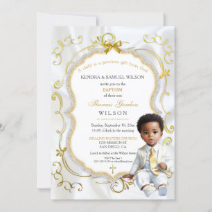 Invitation Baby Boy Baptême Communion Christening Bible