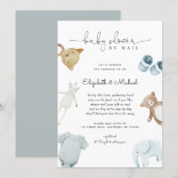 Baby Boy Blue Boho Aquarelle Baby shower Par Mail