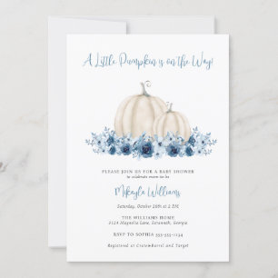 Invitation Baby Boy Blue Little Citrouille Livres pour Baby s