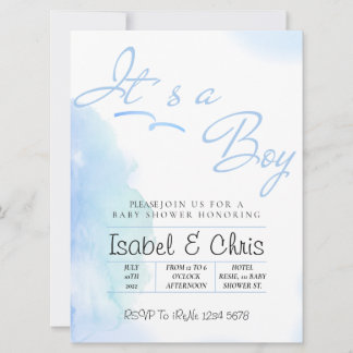 Invitation Baby BOY douche, Cadre moderne