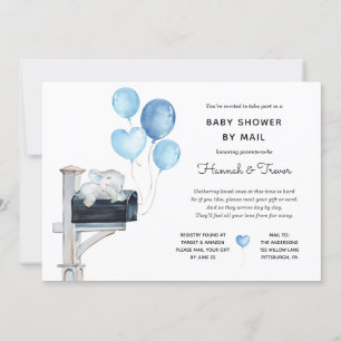 Invitation Baby Boy Elephant sur boîte aux lettres Douche par