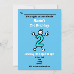 Invitation Baby Boy Fête du deuxième anniversaire