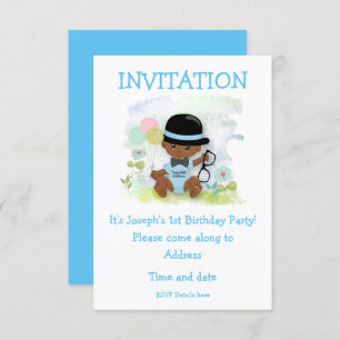 Invitation Baby Boy First Birthday Party