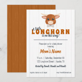 Invitation Baby Boy Longhorn Burnt Orange Baby shower