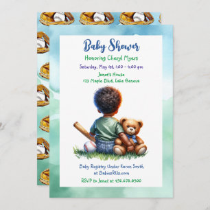 Invitation Baby Boy of Color avec son Baby shower d'ours en p