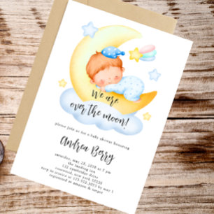 Invitation Baby Boy Over the Moon Baby shower