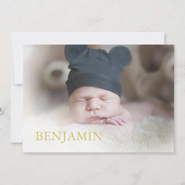 Invitation Baby Boy Photo Cérémonie de baptême Juif hébreu (Devant)