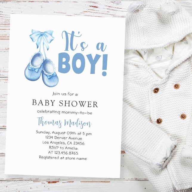 Invitation Baby Boy Shower C'est un Garçon Bleu (Créateur téléchargé)