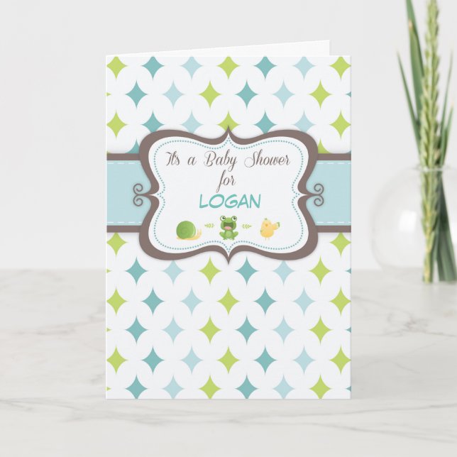 Invitation Baby Boy Shower Nom personnalisé (Devant)