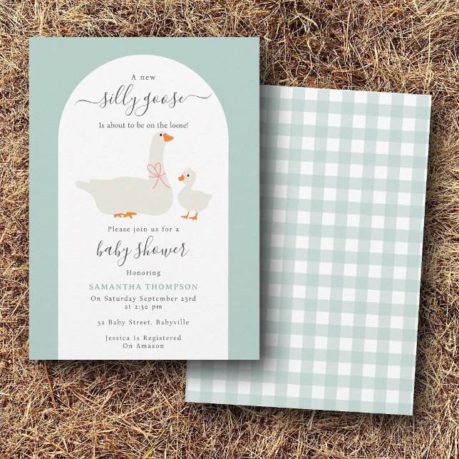 Invitation Baby Boy Silly Goose sur le Baby shower de perte (Baby Boy Silly Goose on the Loss Baby Shower Invitation)