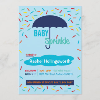 Invitation Baby Boy Sprinkle Parapluie