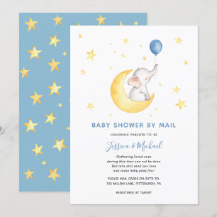 Invitation Baby Boy Star Elephant Baby shower par courrier