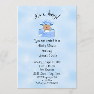 Invitation Baby Boy, un bébé Baby shower